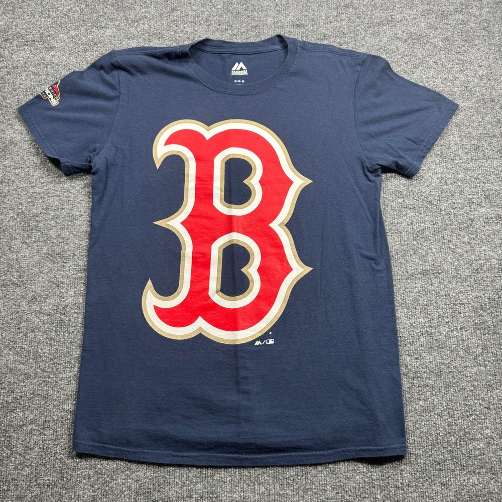 Boston Red Sox Majestic T Shirt Mens Medium Blue 2018 World Series‎ Champions
